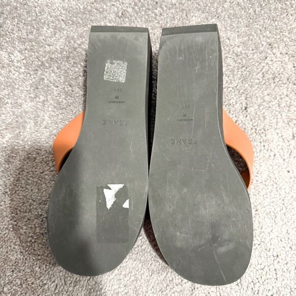 Frame Le Ocean Women’s 39.5 Brown Leather Platform Chunky Flip Flop Sandal - Picture 6 of 12